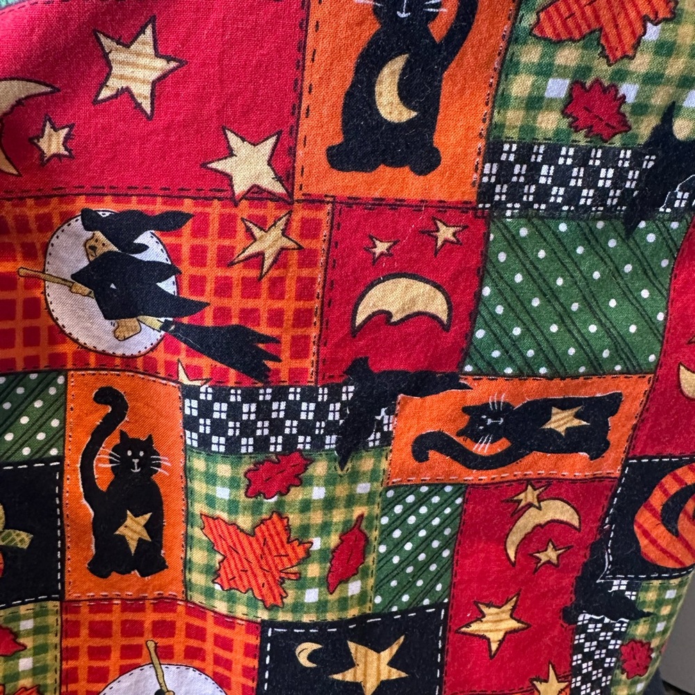 Basic Editions Halloween vest patchwork design bl… - image 9